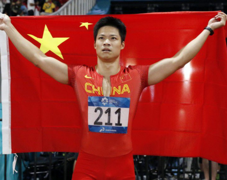 China's Su runs 100m in 9.98 seconds in Tokyo trials