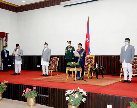 UML leader Thapa re-sworn in as home minister