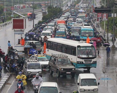 PHOTOS: Huge traffic seen in Kathmandu after lifting of lockdown