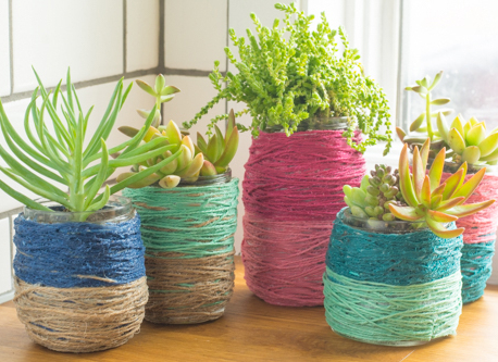 Planting pots from old jar