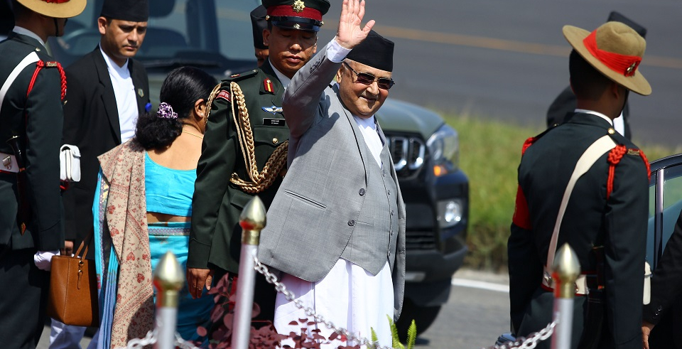 PM Oli leaves for Azerbaijan (with video)