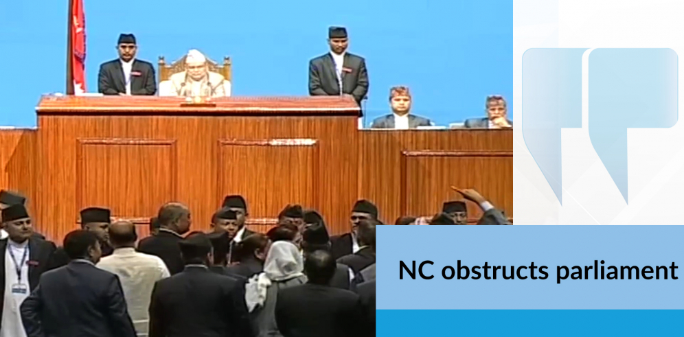 NC obstructs parliament(with video)