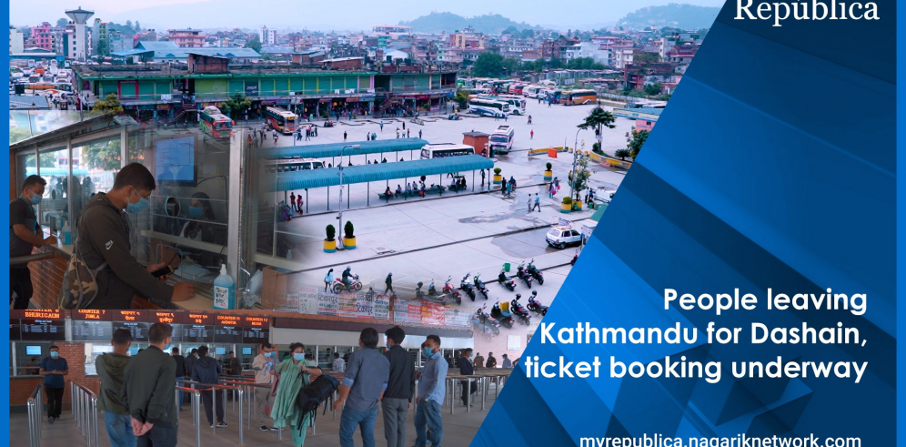 VIDEO: People start leaving Kathmandu for Dashain, ticket bookings underway