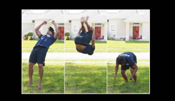Dinesh Sunar achieves Guinness World Record for most blindfolded standing backwards somersaults in one minute