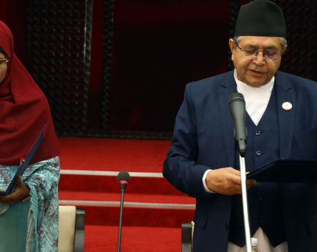 Speaker Ghimire administers oath of office and Secrecy to JSP lawmaker Khan