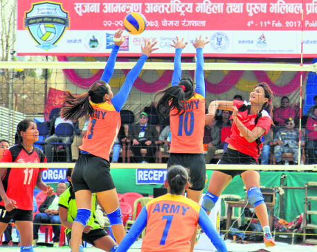 Win for departmental teams in Srijana volleyball