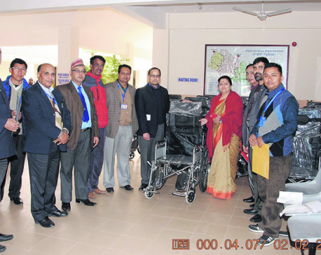 Nepal Telecom provides various materials to hospitals