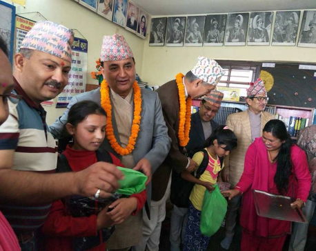 Pushpa Kamal Dahal, ministers enroll 16 children
