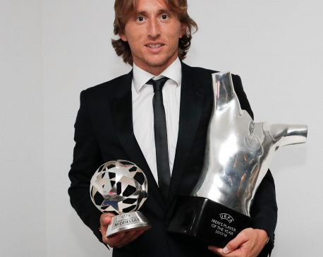 Luka Modric wins UEFA Player of the Year award