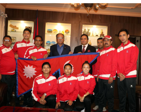 Dahal bids farewell to table tennis team taking part in Asiad