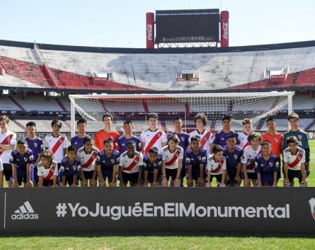 Thailand's cave boys enjoy kickabout at iconic River Plate stadium
