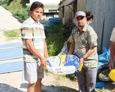 Local unit provides relief to families displaced by landslide