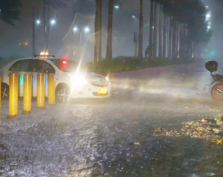 Ferocious typhoon plows through rain-soaked Philippines