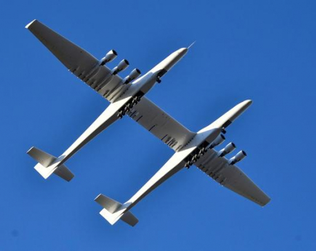 World's largest plane makes first flight over California
