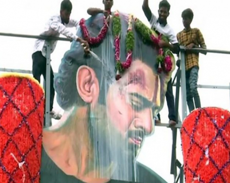 To celebrate 'Saaho' release, Prabhas fans pour milk on actor's cutout