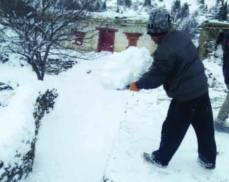 Frozen snow makes life difficult in Manang and Mustang
