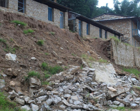 Seven-month-old wall collapses in Khotang