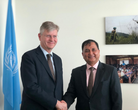 Defence Minister Pokhrel meets UN USG for Peace Operations Jean-Pierre Lacroix in New York