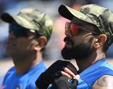 Indian cricketers wear army camouflage caps as patriotism grips country