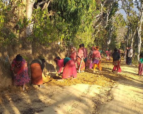 Locals work together to build road on their own