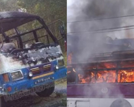 Bus carrying wedding procession torched in Kailali