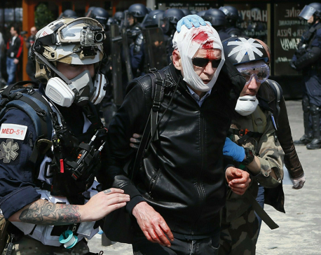 French police clash with May Day protesters on Paris streets