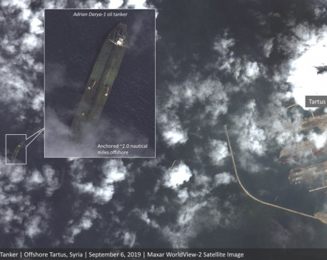 Satellite images show Iran oil tanker sought by US off Syria