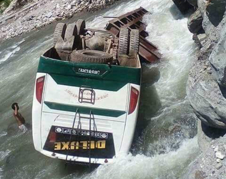 2  killed as bus plunges into river in Lamjung