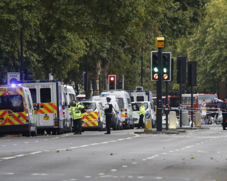 Car hits pedestrians outside London museum; some injured