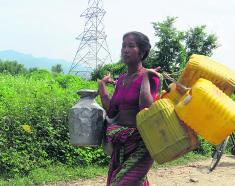 Drinking water shortage at earthquake displaced survivors' settlement