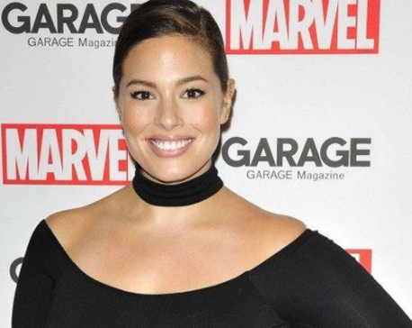 Ashley Graham poses in hotpants as she discusses 