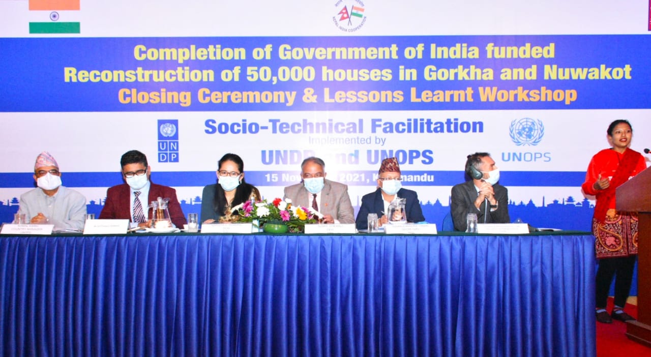 Reconstruction of 50,000 India- funded houses in Gorkha and Nuwakot districts completed