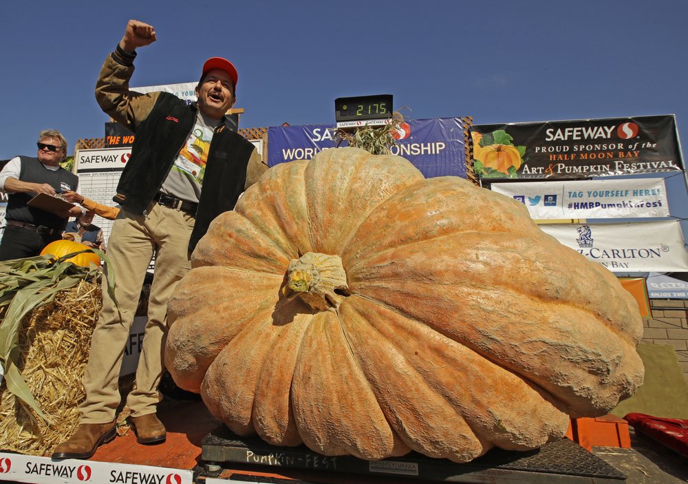 Giant pumpkin weighing 2,175 pounds sets California record