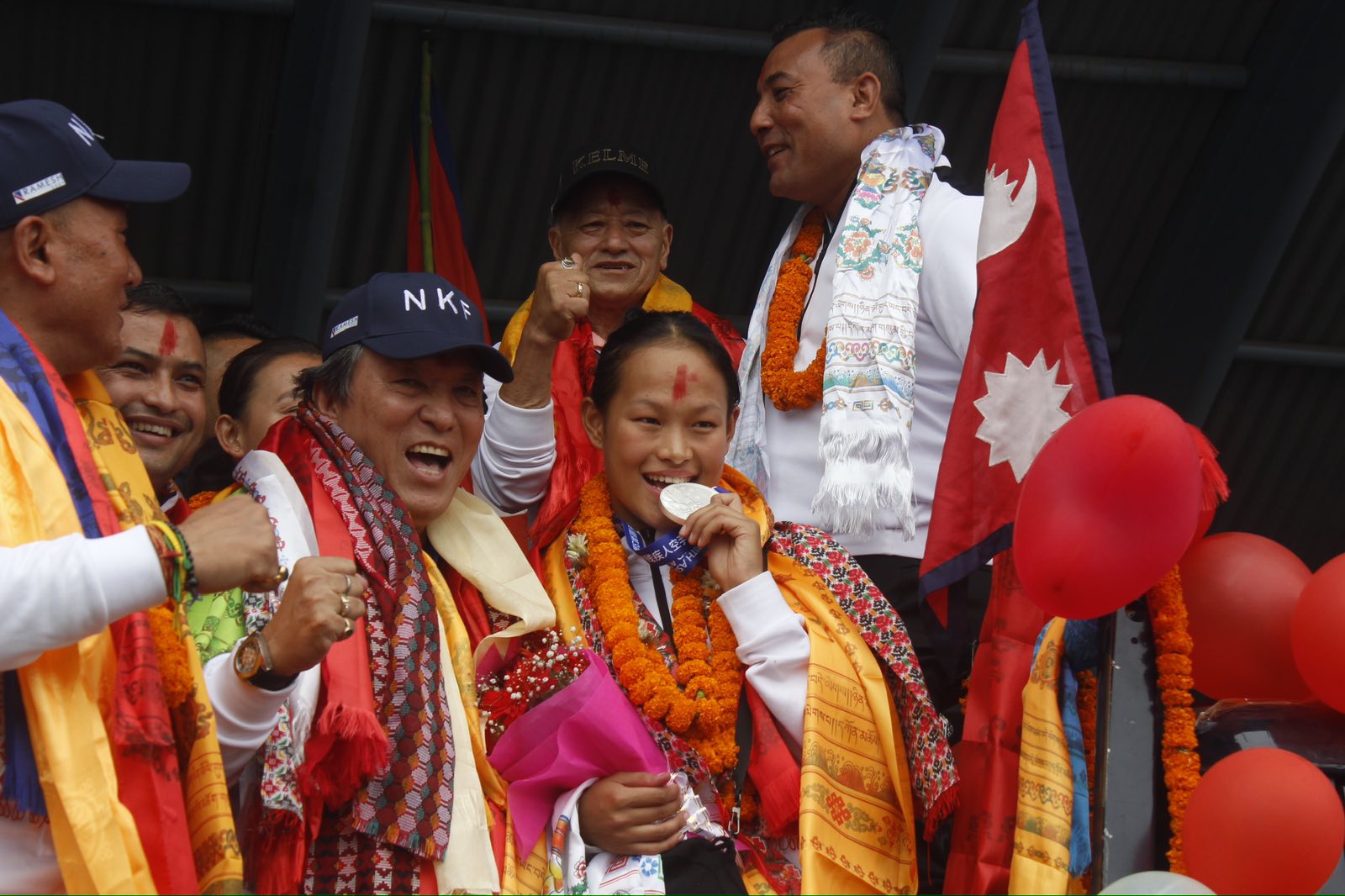 Karate team returns home with historic silver medalist Erica Gurung from 20th Asian Senior Karate Championship (In Pictures)