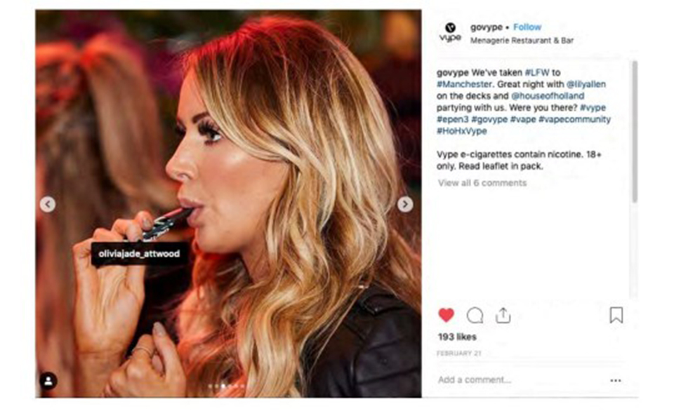 UK bans e-cigarette ads on Instagram, other social media