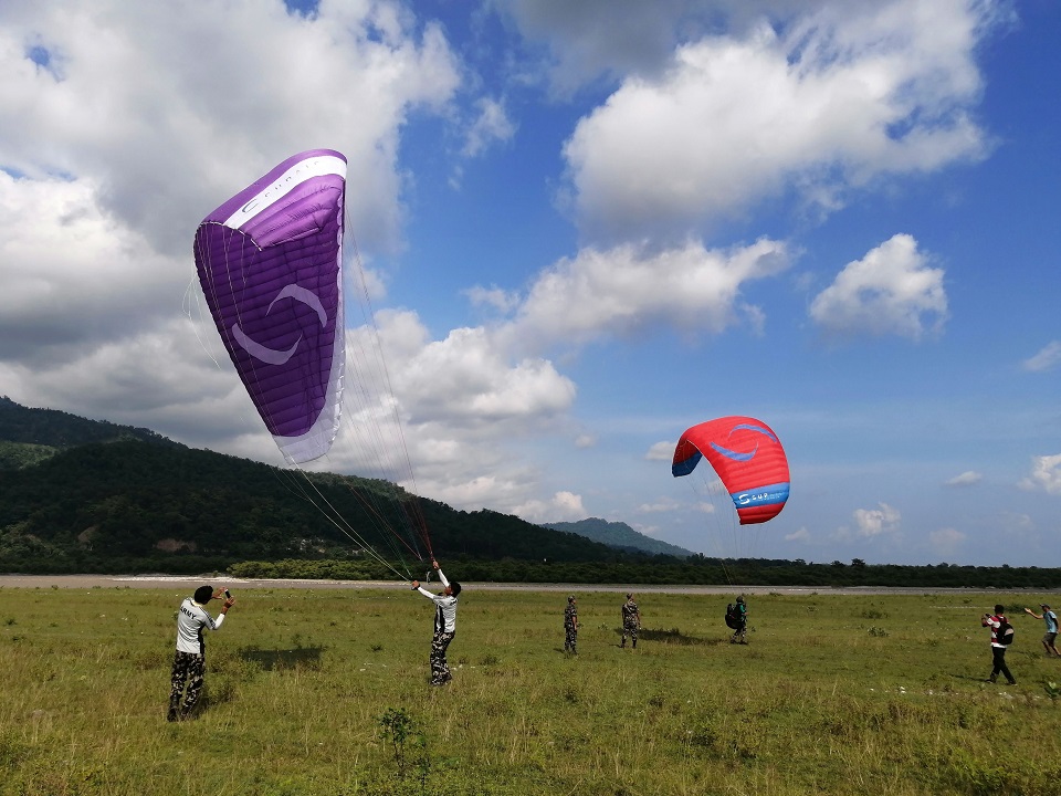 Commercial paragliding not taking off well in Dharan