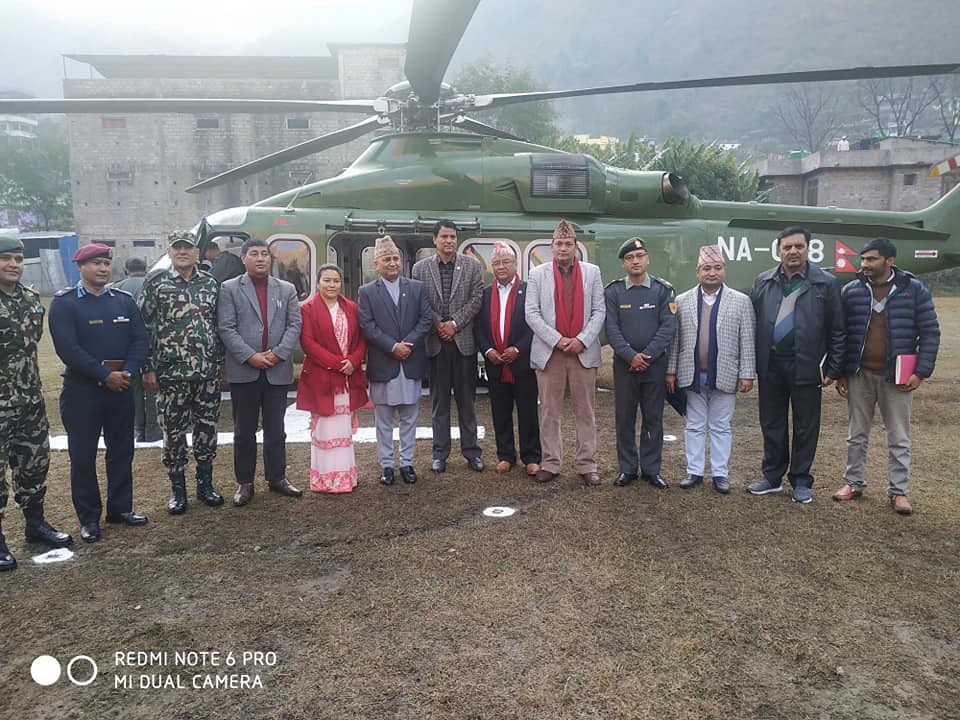 DPM Pokhrel makes aerial inspection of Kalapani