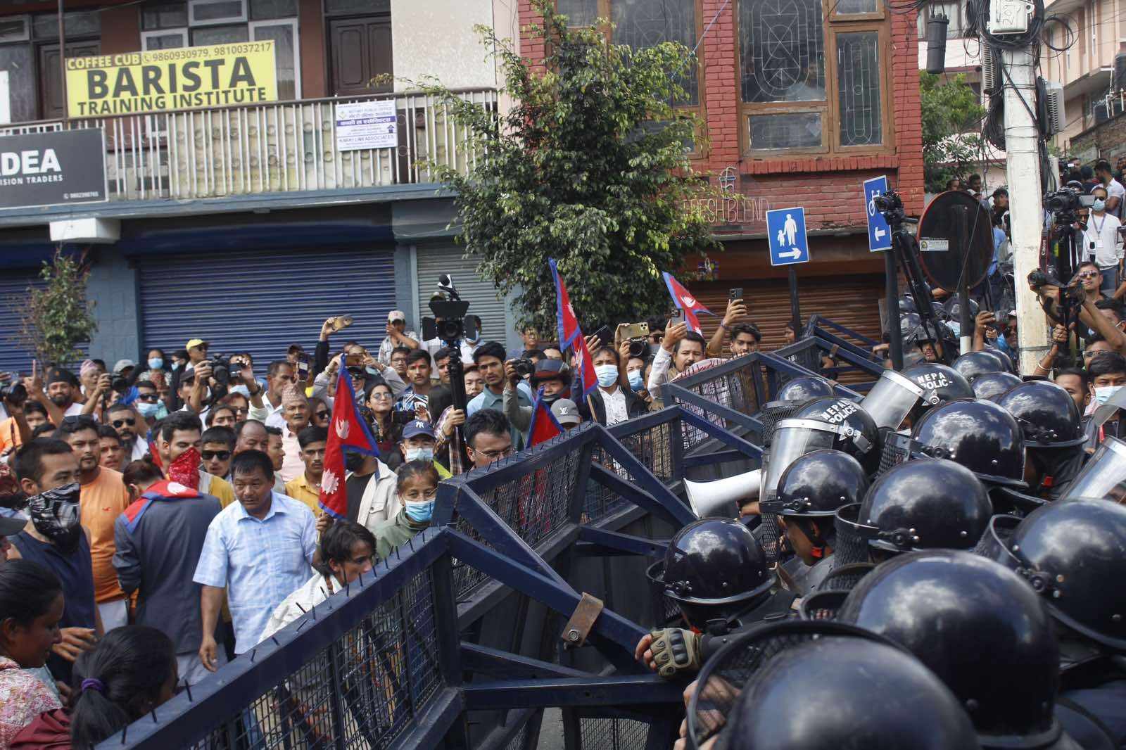 Anti-corruption activists and police personnel engage in scuffle in New Baneshwor