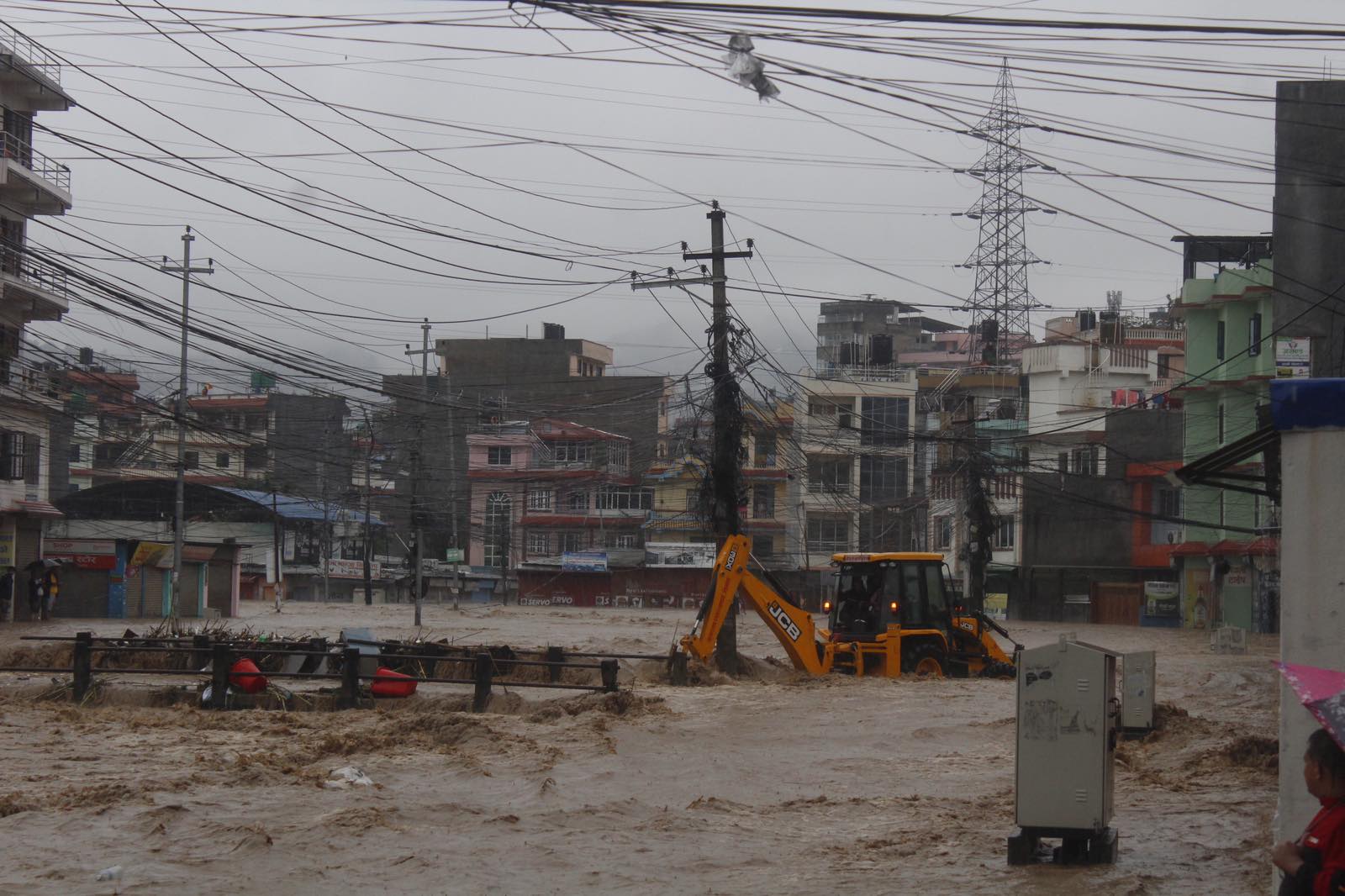 Kalanki area flooded as Balkhu Khola overflows due to continuous rainfall (In Pictures)