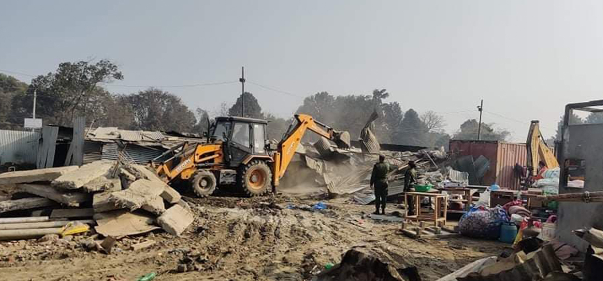 KMC starts using dozers in its drive to clear illegal structures built in Tundikhel