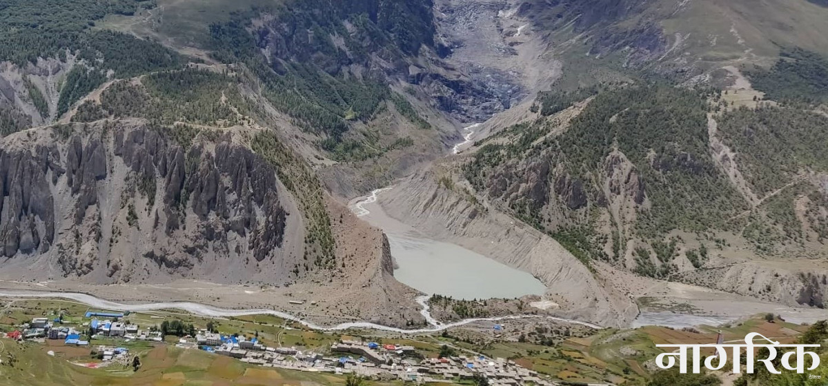 Landslide blocks Marsyangdi River, poses risk to settlements