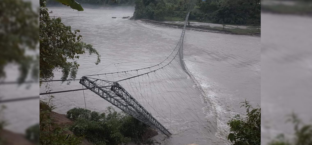 Bridge collapse halts flow of food supply in Manang district