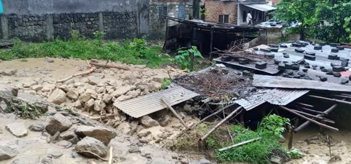 Landslide destroys houses in Butwal