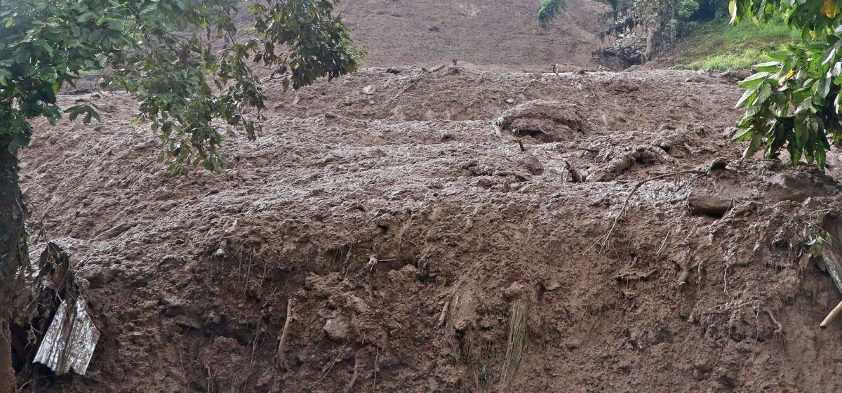 Man goes missing after a landslide buries home in Dhading