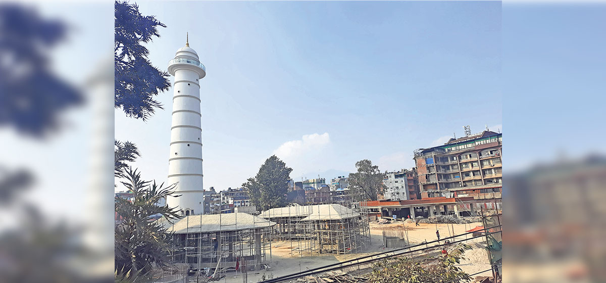 Dharahara reconstruction slows down after premature inauguration