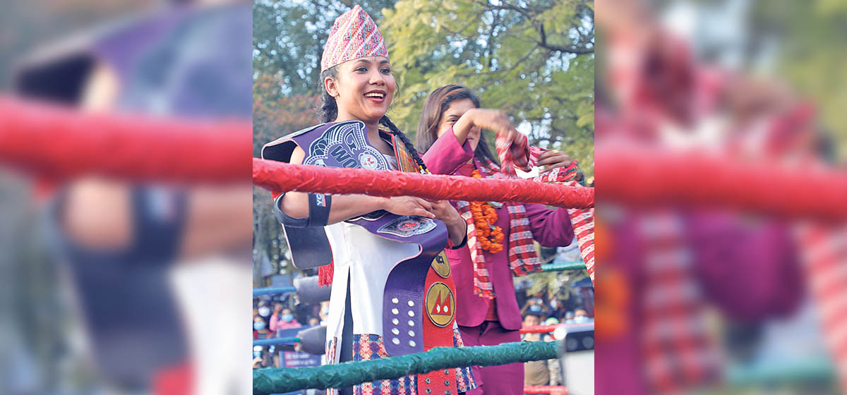 Nepali wrestler Jureli defeats American wrestler