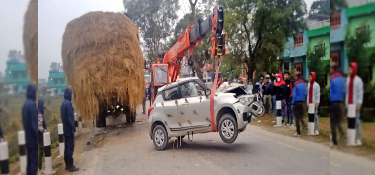 Three dead, two injured after car collides with parked truck in Butwal