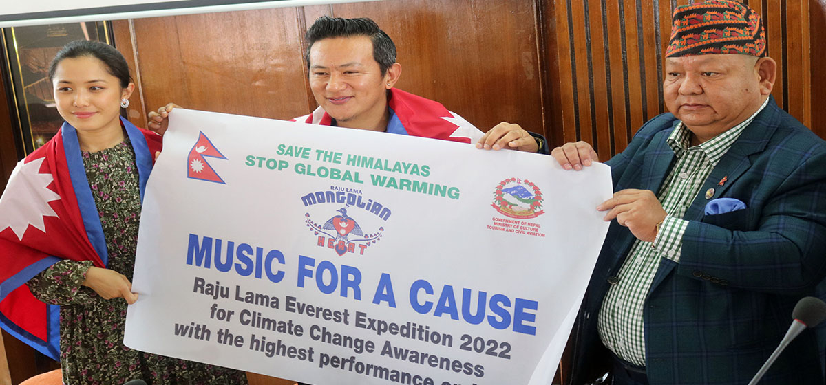 Minister Ale sees off singer Raju Lama and Actor Pun as they prepare to scale Mt Everest