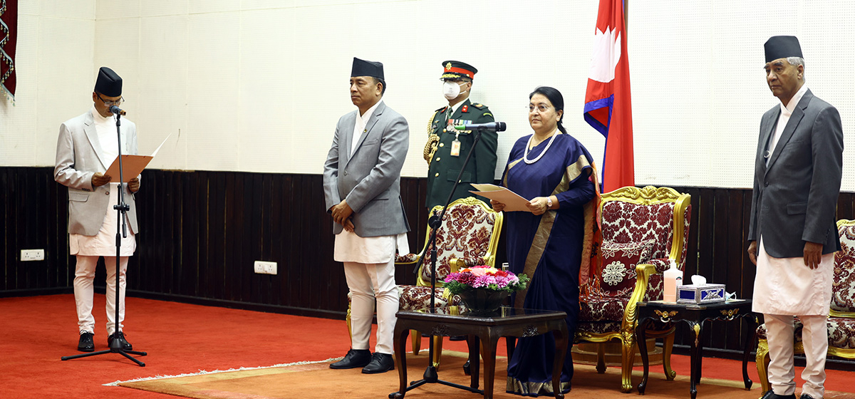 Newly-appointed Minister for Law Gobinda Bandi takes oath of office and secrecy