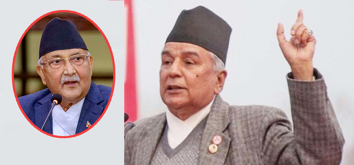 NC leader Poudel accuses Oli of forging alliance with corrupts
